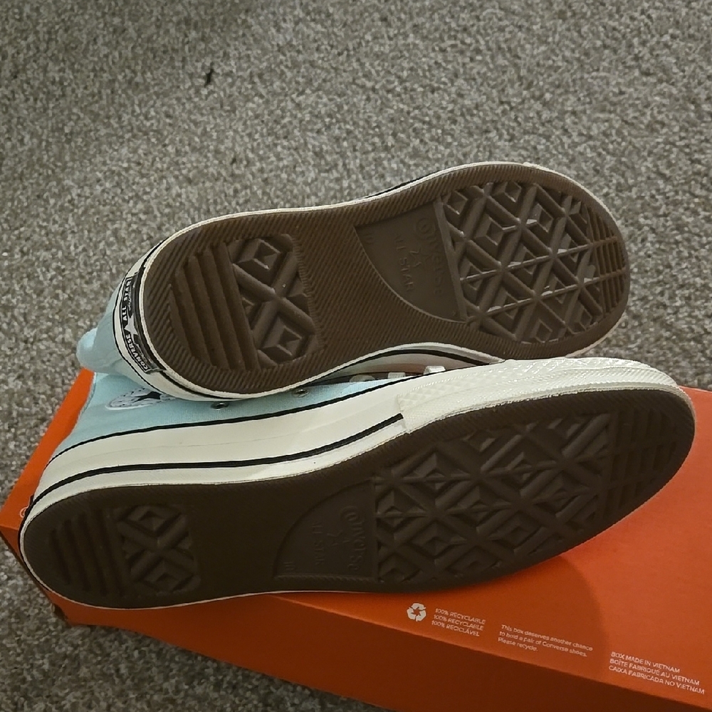 Converse Women's Light Blue High-Top Sneakers - Picture 5 of 8